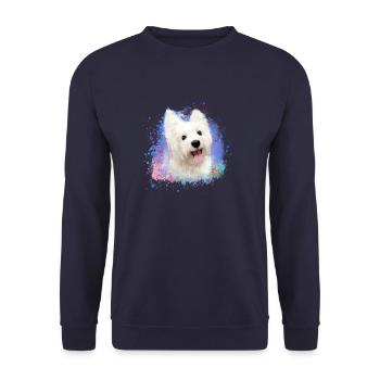 West Highland White Terrier,terrier,dog,graffiti - Unisex Sweatshirt - navy - Front - Alina (178cm) & Michal (187cm)