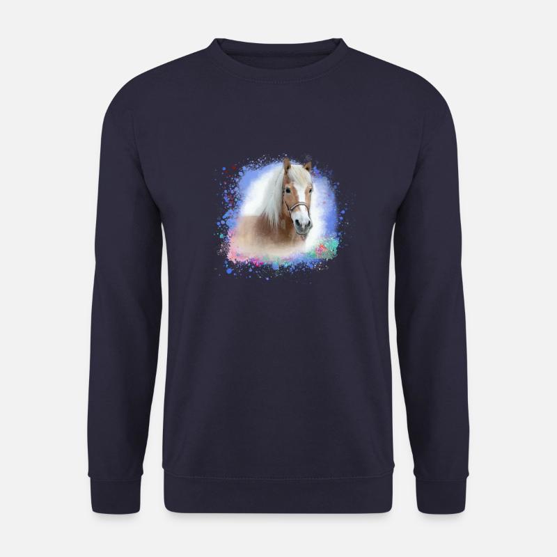 haflinger,pferd,graffiti, malerei, pferdekopf,bunt - Unisex Pullover - Navy