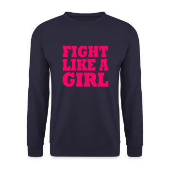 Fight like a girl - Unisex Pullover - Navy - Vorne - Alina (178cm) & Michal (187cm)