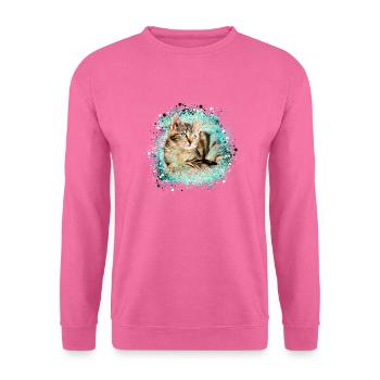 katze, bunt,aquarell, malerei,graffiti,tigerkatze, - Unisex Pullover - Pink - Vorne