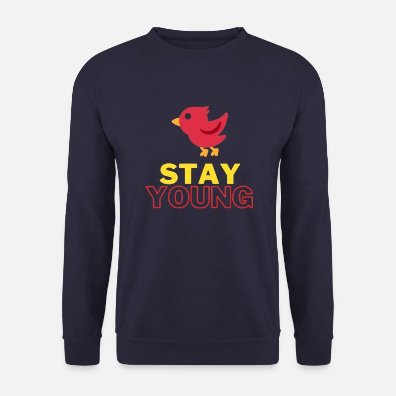 Stay young + bird - Unisex Pullover - Navy