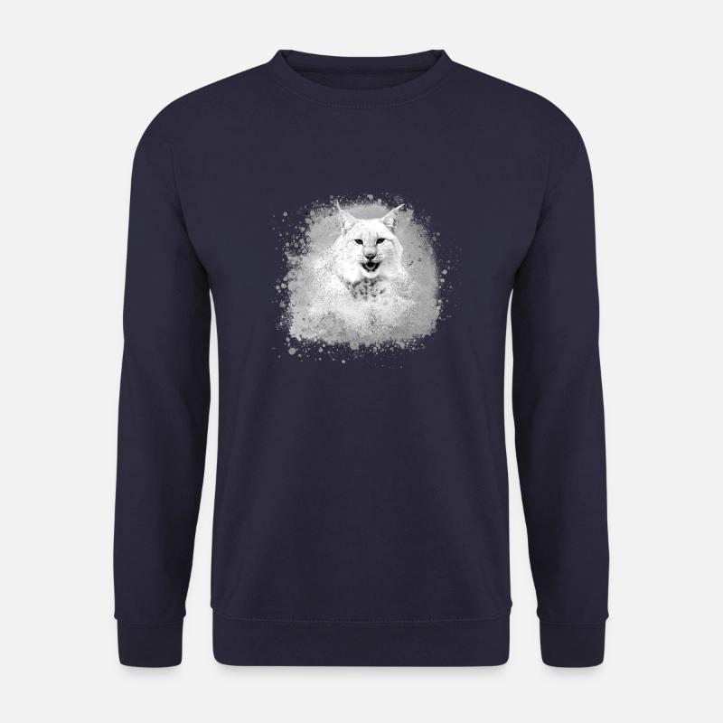 wildkatze,luchs,weiss,graffiti,malerei,katze - Unisex Pullover - Navy