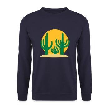 Sun 3 Cactus Desert - Unisex Sweatshirt - navy - Front - Alina (178cm) & Michal (187cm)