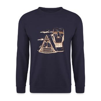 Sufansius Armenia Armenian statues Worth seeing - Unisex Sweatshirt - navy - Front - Alina (178cm) & Michal (187cm)