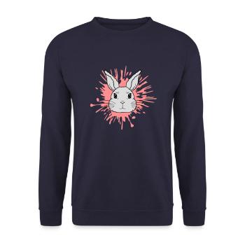 Éclaboussures de couleur gouttes lapin éclaboussures - Sweat-shirt Unisexe - marine - Devant - Alina (178cm) & Michal (187cm)