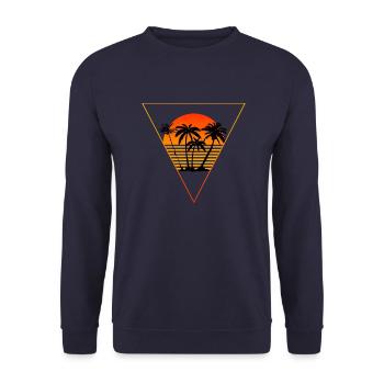 Synthwave-Retrowave - Unisex Pullover - Navy - Vorne - Alina (178cm) & Michal (187cm)