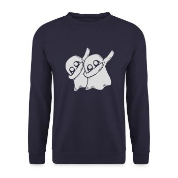 Friends Team Dabbing Ghosts - Sweat-shirt Unisexe - marine - Devant - Alina (178cm) & Michal (187cm)