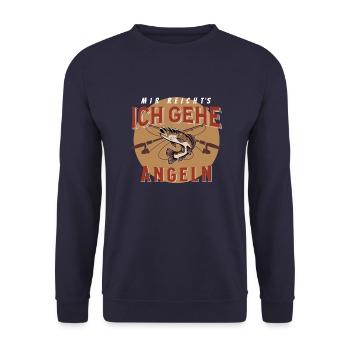 Mir reicht's Ich gehe Angeln Geschenk für Angler - Unisex Pullover - Navy - Vorne - Alina (178cm) & Michal (187cm)