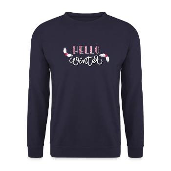 Hello Winter - Unisex Pullover - Navy - Vorne - Alina (178cm) & Michal (187cm)