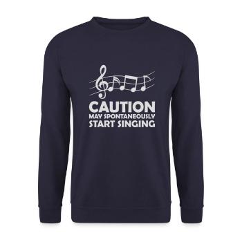 may spontaneously start singing - Unisex Sweatshirt - navy - Front - Alina (178cm) & Michal (187cm)
