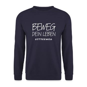 Text weiß - Unisex Pullover - Navy - Vorne - Alina (178cm) & Michal (187cm)