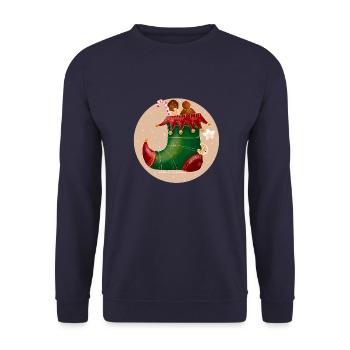 Elf Shoe - Unisex Sweatshirt - navy - Front - Alina (178cm) & Michal (187cm)