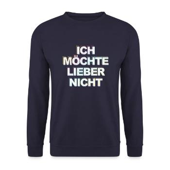 Bartleby der Schreiber - Ich möchte lieber nicht - Unisex Pullover - Navy - Vorne - Alina (178cm) & Michal (187cm)