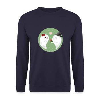 Valentine’s Day - Unisex Sweatshirt - navy - Front - Alina (178cm) & Michal (187cm)