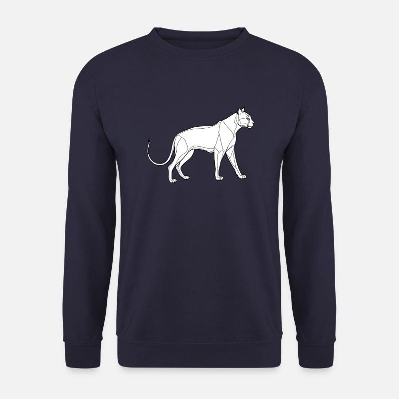 Panther in feiner Linienkunst auf weiß - Unisex Pullover - Navy