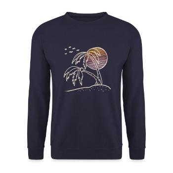 Hello Summer Beach Vibes - Unisex Sweatshirt - navy - Front - Alina (178cm) & Michal (187cm)