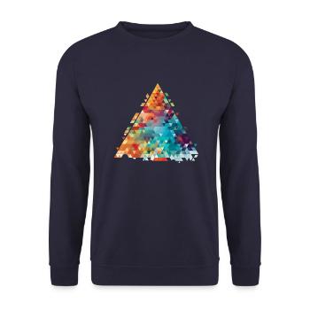 Abstraktes Muster - Unisex Pullover - Navy - Vorne - Alina (178cm) & Michal (187cm)