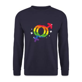 Bisexuel - Sweat-shirt Unisexe - marine - Devant - Alina (178cm) & Michal (187cm)