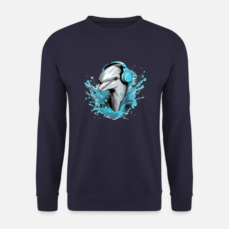 Jerko the audiophile dolphin - Unisex Sweatshirt - navy