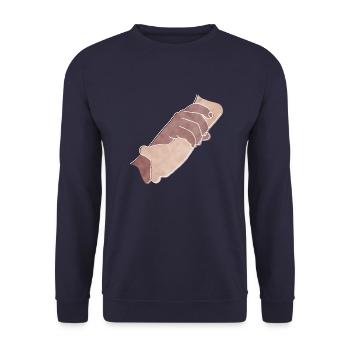 "Helping Hands", Boho Line Art Design, Series Hands - Unisex Sweatshirt - navy - Front - Alina (178cm) & Michal (187cm)