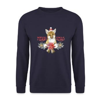 Merry Xmas - Unisex Pullover - Navy - Vorne - Alina (178cm) & Michal (187cm)