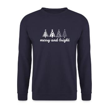 merry and bright - classic - Unisex Sweatshirt - navy - Front - Alina (178cm) & Michal (187cm)