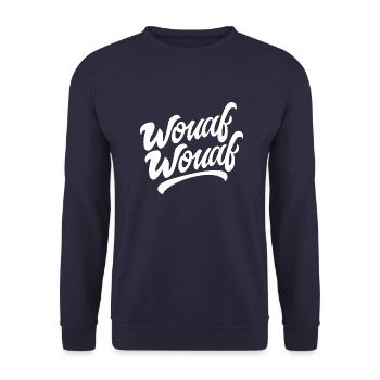 Wouaf wouaf - Sweat-shirt Unisexe - marine - Devant - Alina (178cm) & Michal (187cm)