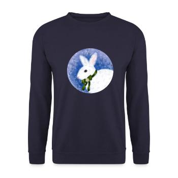 Winter Bunny - Unisex Sweatshirt - navy - Front - Alina (178cm) & Michal (187cm)