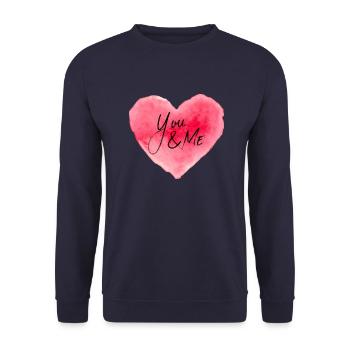 You & Me Heart - Unisex Sweatshirt - navy - Front - Alina (178cm) & Michal (187cm)