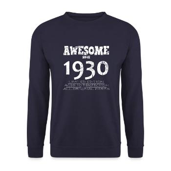 1930 - Legendary 94th Anniversary - Unisex Sweatshirt - navy - Front - Alina (178cm) & Michal (187cm)