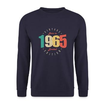 1965 Vintage Retro Birthday Gift 1965 - Unisex Sweatshirt - navy - Front - Alina (178cm) & Michal (187cm)