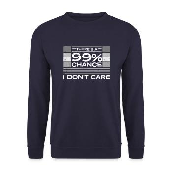 Il y a 99% de chances que je m’en fous d’être drôle - Sweat-shirt Unisexe - marine - Devant - Alina (178cm) & Michal (187cm)