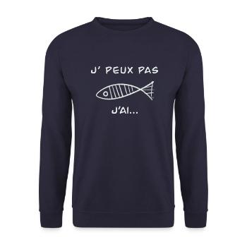 J’peux pas j’ai - Sweat-shirt Unisexe - marine - Devant - Alina (178cm) & Michal (187cm)