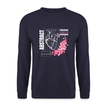 Anatomisches Herz - Unisex Pullover - Navy - Vorne - Alina (178cm) & Michal (187cm)