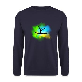 Gymnastique colorée Motif de gymnastique pour le gymnaste - Sweat-shirt Unisexe - marine - Devant - Alina (178cm) & Michal (187cm)