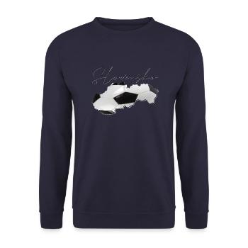 Slowakei Landkarte umrahmt echten Fußball SK - Unisex Pullover - Navy - Vorne - Alina (178cm) & Michal (187cm)