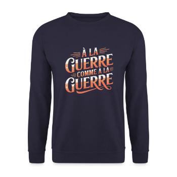 À la guerre comme à la guerre - Sweat-shirt Unisexe - marine - Devant - Alina (178cm) & Michal (187cm)