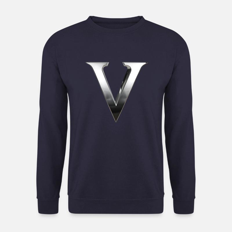 Chrome ,, V " Metallic - Unisex Pullover - Navy