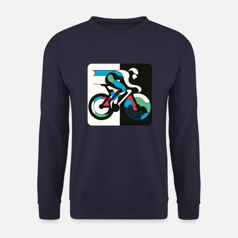Fahrradfahrer auf dem Rennrad Triathlet Geschenk - Unisex Pullover - Navy