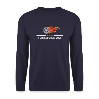 Führerschein Fahrprüfung Fahrerlaubnis Fahrlizenz - Unisex Pullover - Navy - Vorne - Alina (178cm) & Michal (187cm)