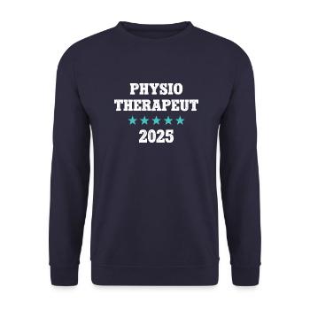 Physiotherapie Ausbildung Physio Therapeut 2025 - Unisex Pullover - Navy - Vorne - Alina (178cm) & Michal (187cm)