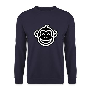Monkey Head Funny - Unisex Sweatshirt - navy - Front - Alina (178cm) & Michal (187cm)