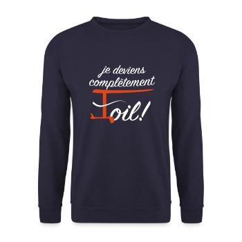 Complètement Foil - Sweat-shirt Unisexe - marine - Devant - Alina (178cm) & Michal (187cm)