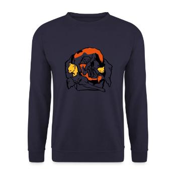 Katzen in Box - Unisex Pullover - Navy - Vorne - Alina (178cm) & Michal (187cm)