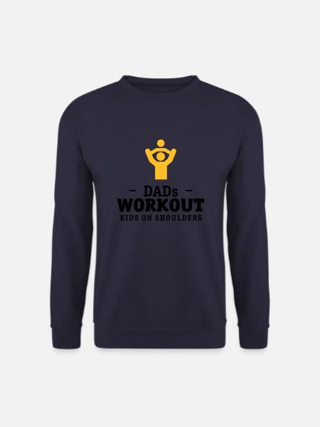 Papas workout mit Kind auf Schultern Geschenk - Unisex Pullover - Navy