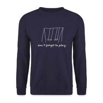ne pas oublier de jouer (blanc) - Sweat-shirt Unisexe - marine - Devant - Alina (178cm) & Michal (187cm)