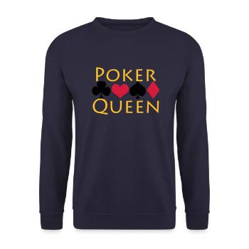 Poker Queen - Poker Königin - Unisex Sweatshirt - navy - Front - Alina (178cm) & Michal (187cm)