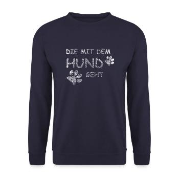 Who goes with the dog - Unisex Sweatshirt - navy - Front - Alina (178cm) & Michal (187cm)