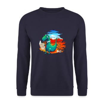 Autodidacteolosaurus - Sweat-shirt Unisexe - marine - Devant - Alina (178cm) & Michal (187cm)