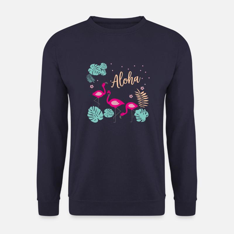 Flamingos – Aloha - Unisex Pullover - Navy